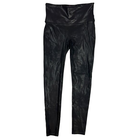 SPANX Womens Size L Ready to Wow Faux Leather Leggings Ankle Length Black 2437 - Picture 1 of 11